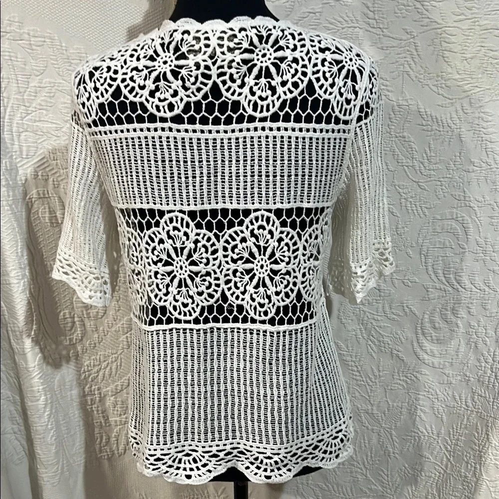 Anthropologie James Coviello Janice Crocheted Top,‎ size small
